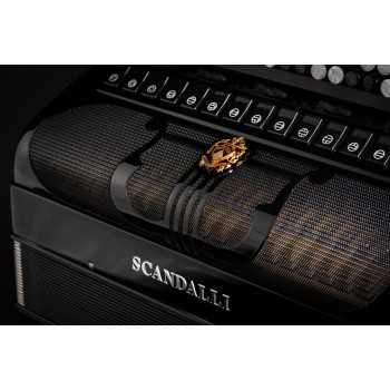 Scandalli mod. Musa Clio 5 file di bottoni, 64(107)/120  4°- 6°, LMMH,col. Black - Nero