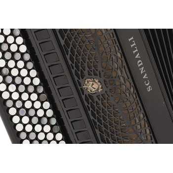 Scandalli mod. Extreme 5 file di bottoni, 64(107)/120  4°- 6°,LMMH, col. Black - Nero