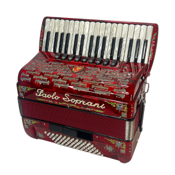 Paolo Soprani mod. Professionale 34/72/4°- 4° LMMM, col. Red with deco - Rosso con deco