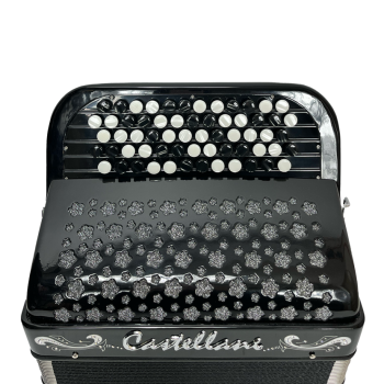 Castellani mod. Studio, 72/2°, 5 file di bottoni, C griff, col. NERO - Black