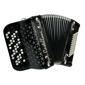 Castellani mod. Studio, 72/2°, 5 file di bottoni, C griff, col. NERO - Black