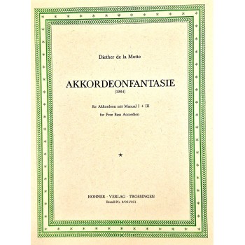 Akkordeonfantasie, fur Akkordeon mit manual I+ III for...
