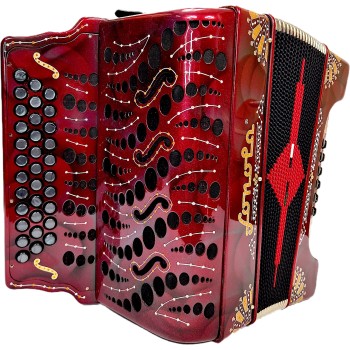 USED - Sonola (33/12 4/5 reeds) MMMM tuning Fa/Sib/Mib (F/Bb/Eb), Red with deco