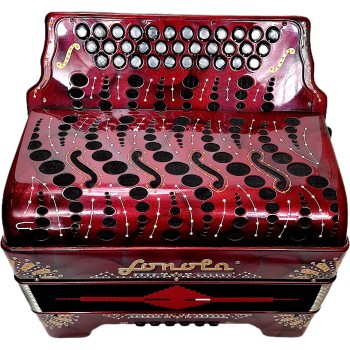 USED - Sonola (33/12 4/5 reeds) MMMM tuning Fa/Sib/Mib (F/Bb/Eb), Red with deco