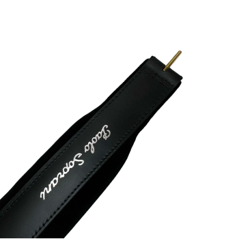 Paolo Soprani manale NERO in cuoio e velluto con logo, mis. S (45 cm)