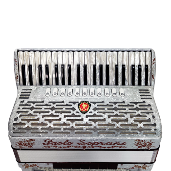 Paolo Soprani mod. Professionale 41/120/4°- 5° LMMM, col. WHITE red deco - Bianco con decorazioni rosse