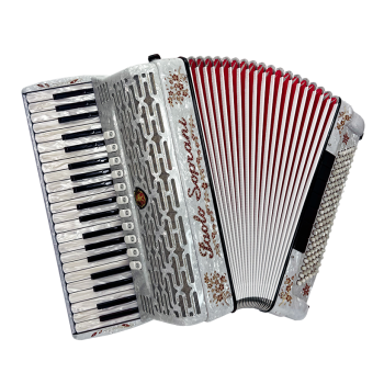 Paolo Soprani mod. Professionale 41/120/4°- 5° LMMM, col. WHITE red deco - Bianco con decorazioni rosse