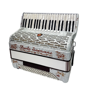 Paolo Soprani mod. Professionale 41/120/4°- 5° LMMM, col. WHITE with red deco