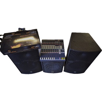 Usato Impianto Completo Mixer + Casse + Sub Woofer + Radiomicrofoni