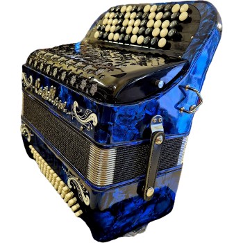 Castellani mod. Studio, 72/2°, 5 file di bottoni, C griff, col. Blu - Blue