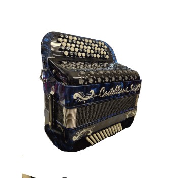 Castellani mod. Studio, 72/2°, 5 file di bottoni, C griff, col. Blu - Blue