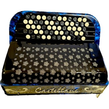 Castellani mod. Studio, 72/2°, 5 file di bottoni, C griff, col. Blu - Blue