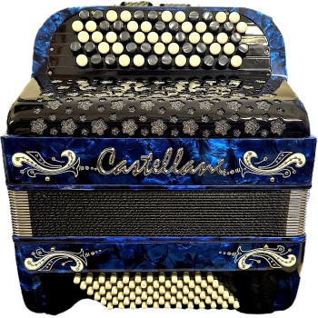 Castellani mod. Studio, 72/2°, 5 file di bottoni, C griff, col. Blu - Blue