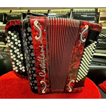 Castellani mod. Studio, 72/2°, 5 file di bottoni, B griff, col. Rosso + Deco