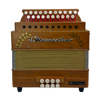 Il Mazzantino Professionale 21 note, 8 bassi, 3 voci, Tonalità SOL/DO (G/C), Legno + Decorazione