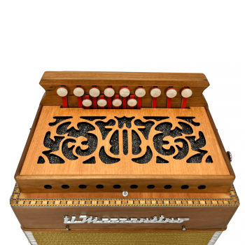 Il Mazzantino mod. Studio 13 note, 4 bassi, 3 voci, Tonalità LA/RE (A/D), Legno