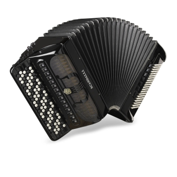 Scandalli mod. Musa Talia 5 file di bottoni, 64(107)/120/ 4°- 7°,LMMH, col. Black - Nero