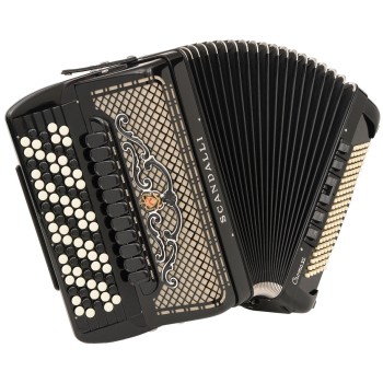 OUTLET - Scandalli mod. CROMO VI 46(87)/120 buttons, 4°- 5°, LMMH, (B Griff)col. BLACK - Nera