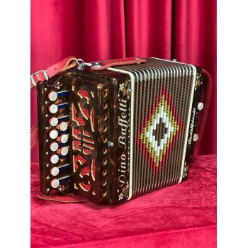 USATO - Dino Baffetti mod. Mini 11 note, 2 bassi, 2 voci. Tonalità DO (C), Marrone