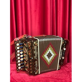 USED - Dino Baffetti mod. Mini 11 notes, 2 basses, 2 reeds. Tuning DO (C), Brown