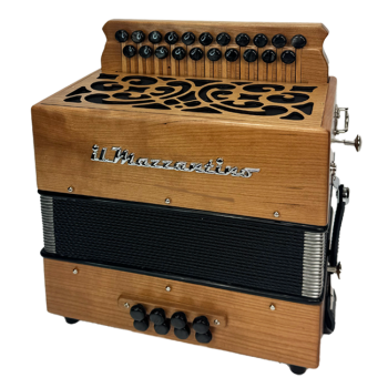 Il Mazzantino Professional Superior 21 notes, 8 basses, 3 voices, Key G/C, Wood + Decorations