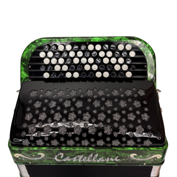Castellani mod. Studio, 72/2°, 5 file di bottoni, C griff, col. Verde - Green