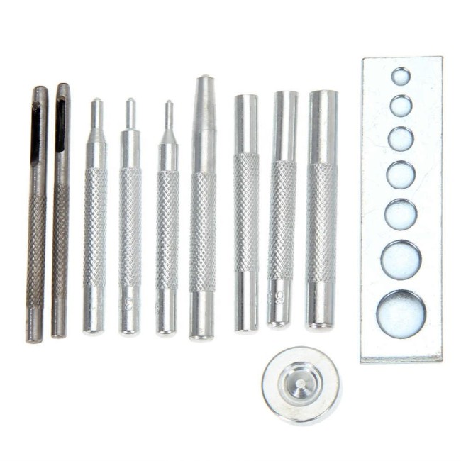 Snap fastener installation tool kit for...