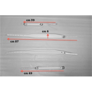 Straps for accordion in Real leather and Artificial Leather, mod. 5/AL (width 6 cm / lenght adjust.), col. WHITE