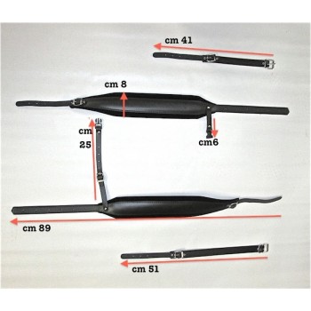 Tracolle per fisarmonica in Vera pelle e Velluto, mod....