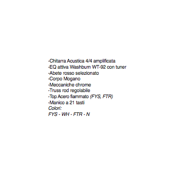 OG-10CE WH CH. ACUSTIC.AMPL.4/4OS BY WASHBURN WHITE