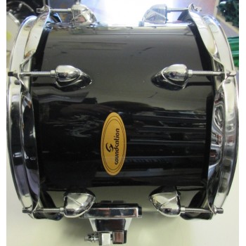 SOUNDSATION GRANCASSA PER BATTERIA 22X15 COMPLETA DI GAMBI E PELLI IN PIOPPO 9 STRATI FINITURA NERO diametro foro 22mm