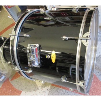 SOUNDSATION GRANCASSA PER BATTERIA 22X15 COMPLETA DI GAMBI E PELLI IN PIOPPO 9 STRATI FINITURA NERO diametro foro 22mm