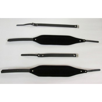 Tracolle per fisarmonica in Vera pelle e Velluto, mod. 10/EL (larg. 10 cm / lung. regolabile) + Cinghia schienale, col. NERO