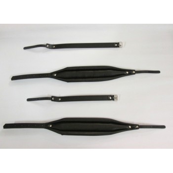 Straps for accordion in Real leather and Artificial Leather, mod. 10/EL (width 10 cm / lenght adjust.) + Back straps, col. BLACK